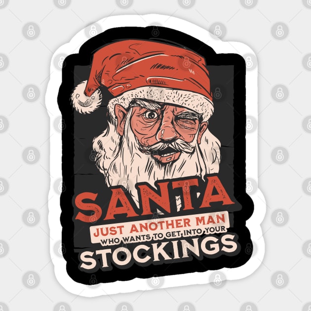 Funny Santa Parody Feminist Parody Sticker by Emmi Fox Designs